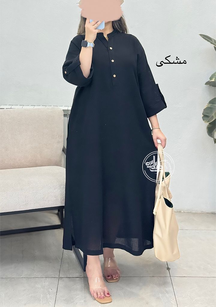 کفتان-لینن-کنفی-مشکی کفتان-لینن-کنفی-مشکی