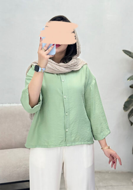 شومیز-باکسی-تارا-سبز-ماچا