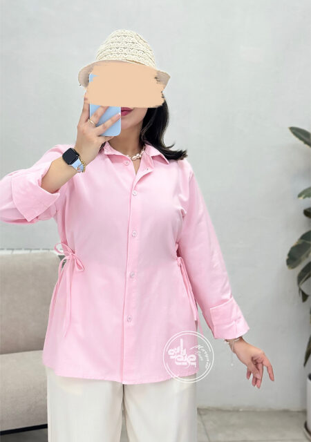 شومیز-لینن-برکه-صورتی