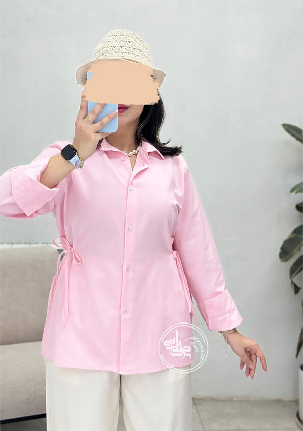شومیز-لینن-برکه-صورتی