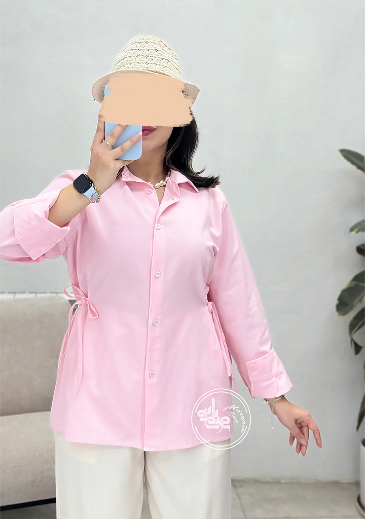 شومیز-لینن-برکه-صورتی شومیز-لینن-برکه-صورتی
