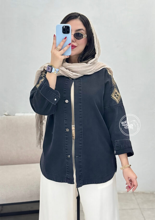 مانتو-جین-گلدوزی-2026-ذغالی