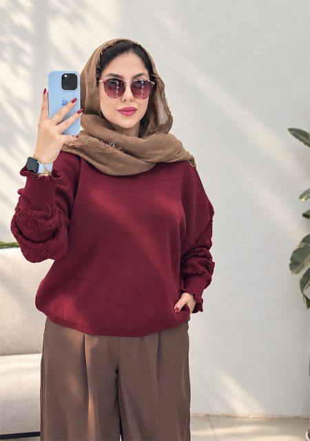 پلیور-بافت-شینا-زرشکی