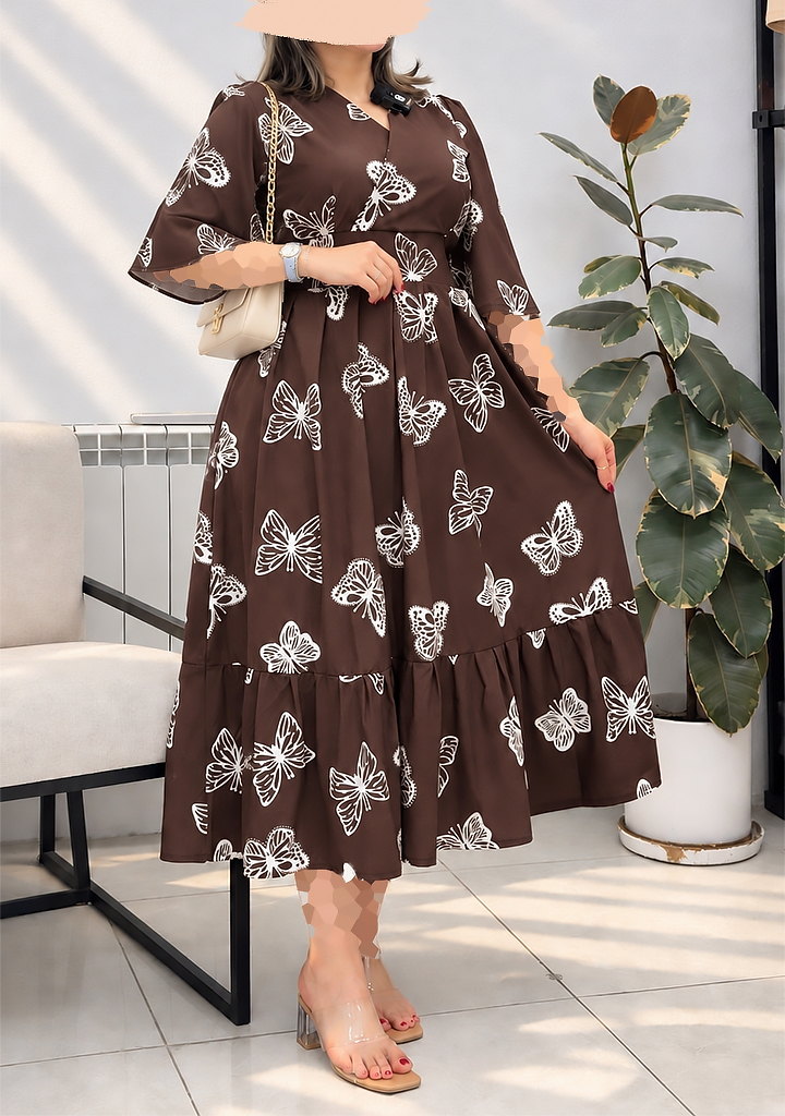 پیراهن-عروسکی-رز-1-شکلاتی پیراهن-عروسکی-رز-1-شکلاتی