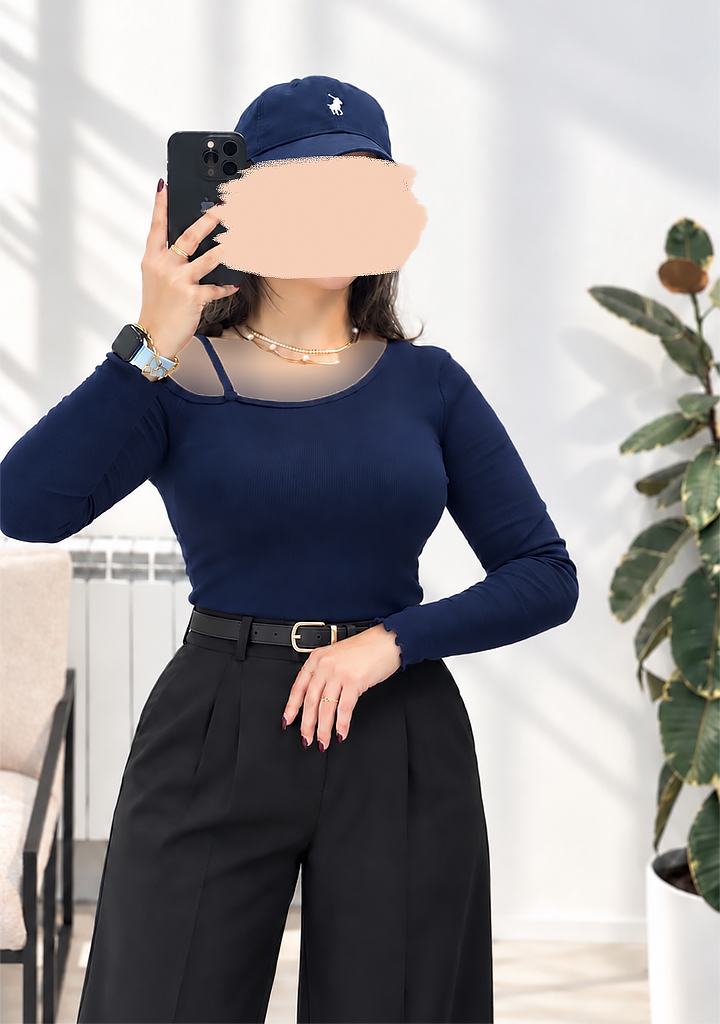 بلوز-نگارین-سرمه-ای بلوز-نگارین-سرمه-ای