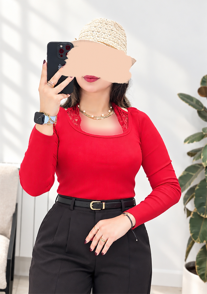 بلوز-هانا-قرمز