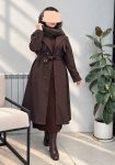 ترنچ-کت-آستردار-دلوین-شکلاتی