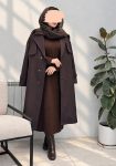 ترنچ-کت-آستردار-دلوین-شکلاتی