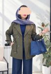 ترنچ-کت-آستردار-ریوا-سرمه-ای