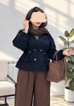 ترنچ-کت-آستردار-نورا-زرشکی