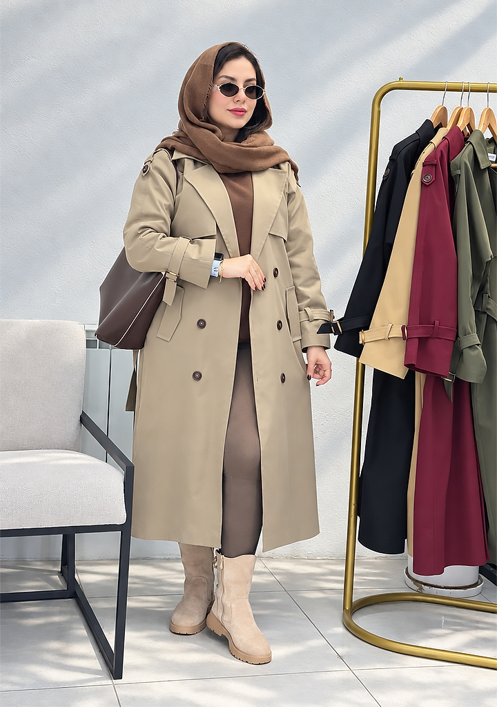 ترنچ-کت-آستردار-ونوس-خاکی-1 ترنچ-کت-آستردار-ونوس-خاکی-1