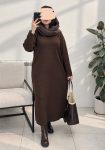 پیراهن-بافت-ابرا-شکلاتی